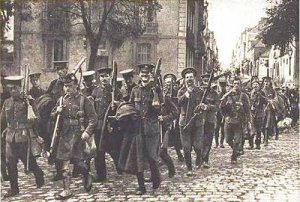 British Expeditionary Force 1914 marching through France
