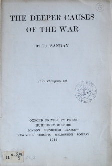 The First Oxford Pamphlet, 1914 - The Deeper Causes Of The War