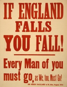 Propaganda Poster citing British author, Rider Haggard