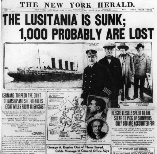 Lusitania Is Sunk- International Headlines