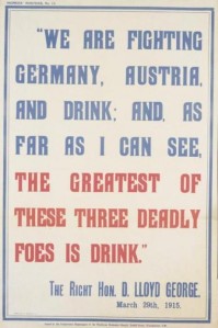 Poster quoting Lloyd George and the 'enemy' drink