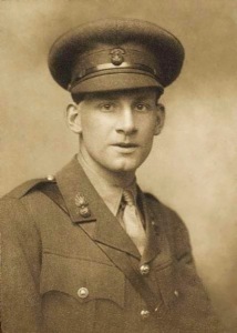 Siegfried Sassoon in military uniform. His bravery at the front won him the Military Cross