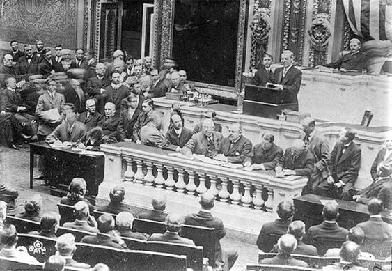 President Wilson addressing Congress before the US Declaration of War