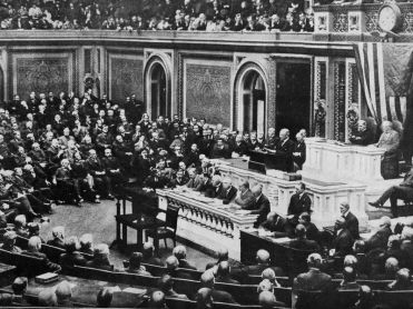 President Wilson addressing Congress 1917