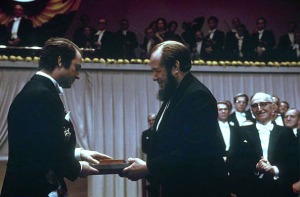 Alexander Solzhenitsyn receiving his Nobel Prize for Literature