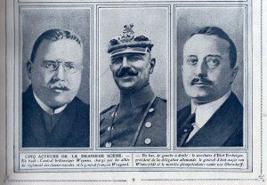 The principal German delegates were Erzenberg,(left) Winterfeldt (Centre) and Count von Oberndorff.(right)