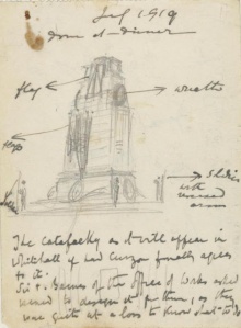 Sir Edwin Lutyens's original design for the temporary cenotaph in Whitehall