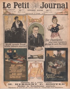 Hoover pictured as the patriot American who fed Europe in Le Petit Journal.