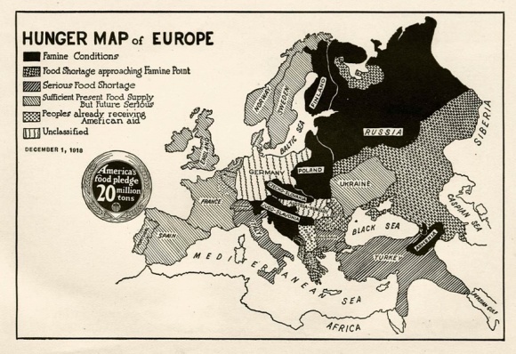 A Hunger Map of Europe dated 1 December, 1918