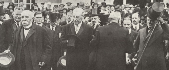 The Big 4, Clemenceau, Wilson, Lloyd George and Vittorio Orlando fronted the Victory over Germany and then imposed a treaty which made a mockery of justice.