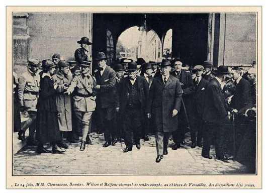 The men who fronted the early stages of the Versailles meetings, Clemenceau, Wilson and Balfour but it was the power behind them which called the tune.